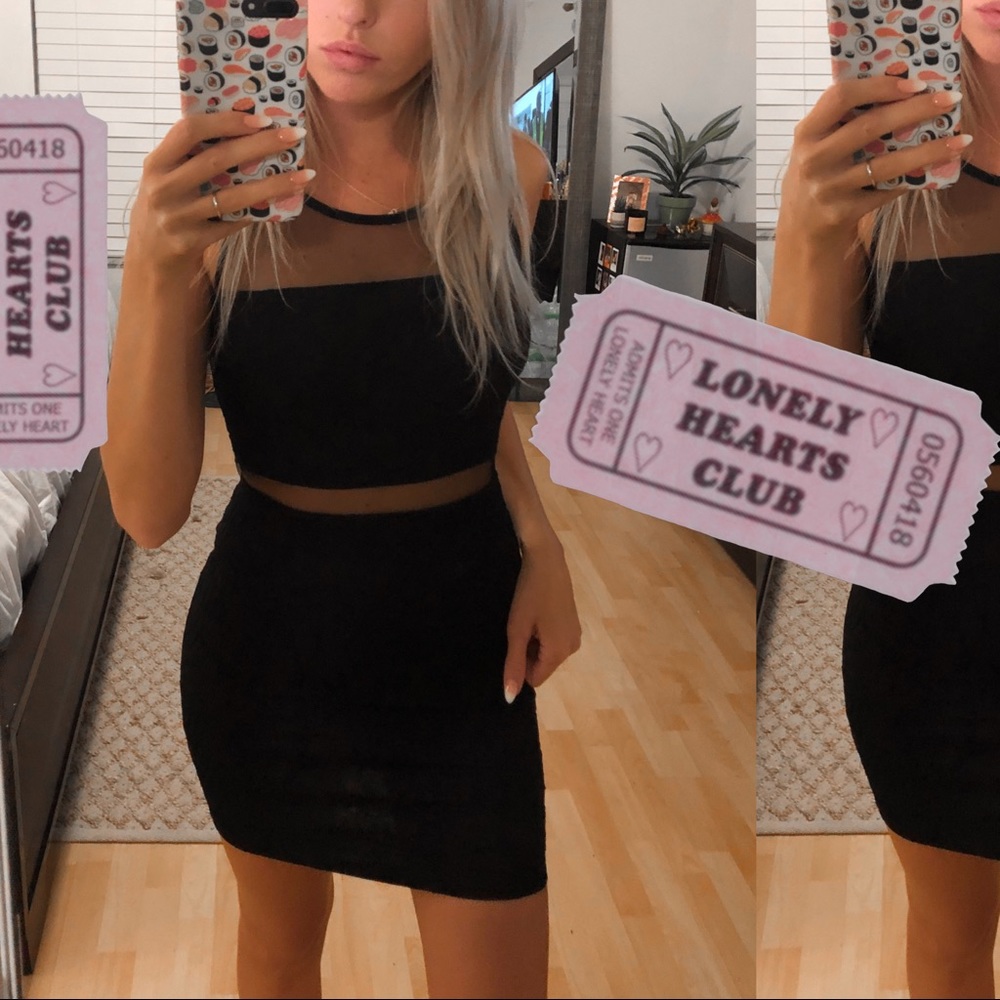 Mesh black bodycon